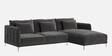 Lovable Velvet Fabric LHS Sectional Sofa In Grey Finish