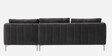 Lovable Velvet Fabric LHS Sectional Sofa In Grey Finish