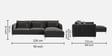 Lovable Velvet Fabric LHS Sectional Sofa In Grey Finish