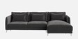 Lovable Velvet Fabric LHS Sectional Sofa In Grey Finish