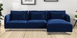 Lovable Velvet Fabric LHS Sectional Sofa In Navy Blue Colour Finish