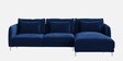 Lovable Velvet Fabric LHS Sectional Sofa In Navy Blue Colour Finish