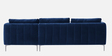 Lovable Velvet Fabric LHS Sectional Sofa In Navy Blue Colour Finish
