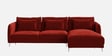 Lovable Velvet Fabric LHS Sectional Sofa In Red Finish