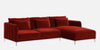 Lovable Velvet Fabric LHS Sectional Sofa In Red Finish