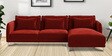 Lovable Velvet Fabric LHS Sectional Sofa In Red Finish