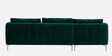 Lovable Velvet Fabric RHS Sectional Sofa In Green Colour Finish