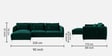 Lovable Velvet Fabric RHS Sectional Sofa In Green Colour Finish