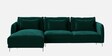 Lovable Velvet Fabric RHS Sectional Sofa In Green Colour Finish
