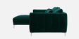 Lovable Velvet Fabric RHS Sectional Sofa In Green Colour Finish