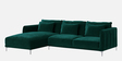 Lovable Velvet Fabric RHS Sectional Sofa In Green Colour Finish