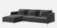 Lovable Velvet Fabric RHS Sectional Sofa In Grey Finish