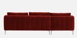 Lovable Velvet Fabric RHS Sectional Sofa In Red Finish
