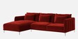 Lovable Velvet Fabric RHS Sectional Sofa In Red Finish