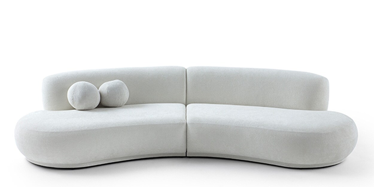 Buy Loca Boucle 4 Seater Sofa In White Colour at 40% OFF by Zeta