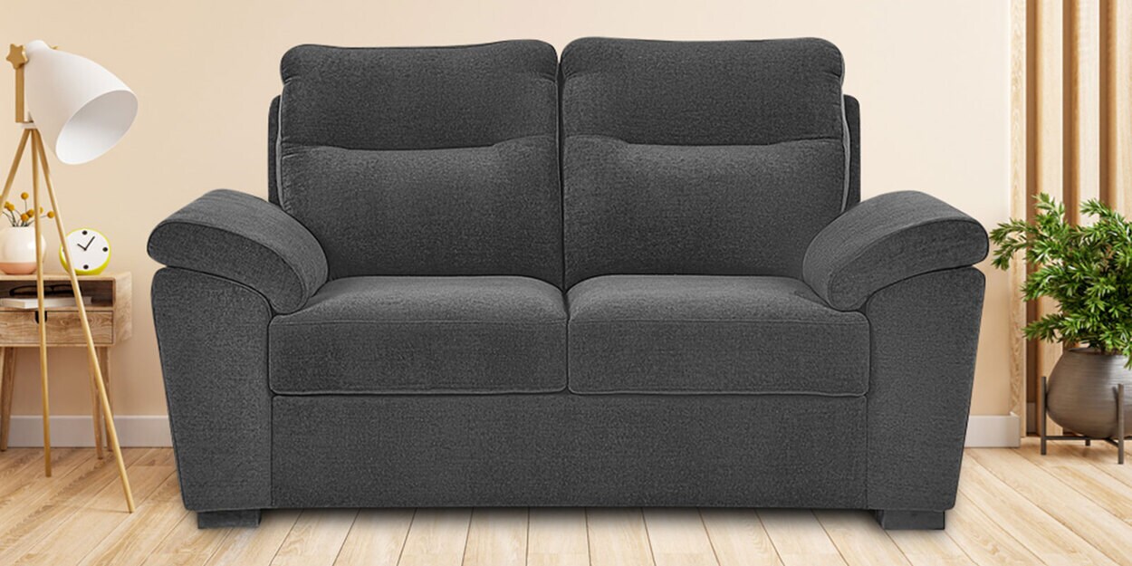 Buy Lounger Fabric 2 Seater Sofa in Grey Colour by Wakefit Online ...