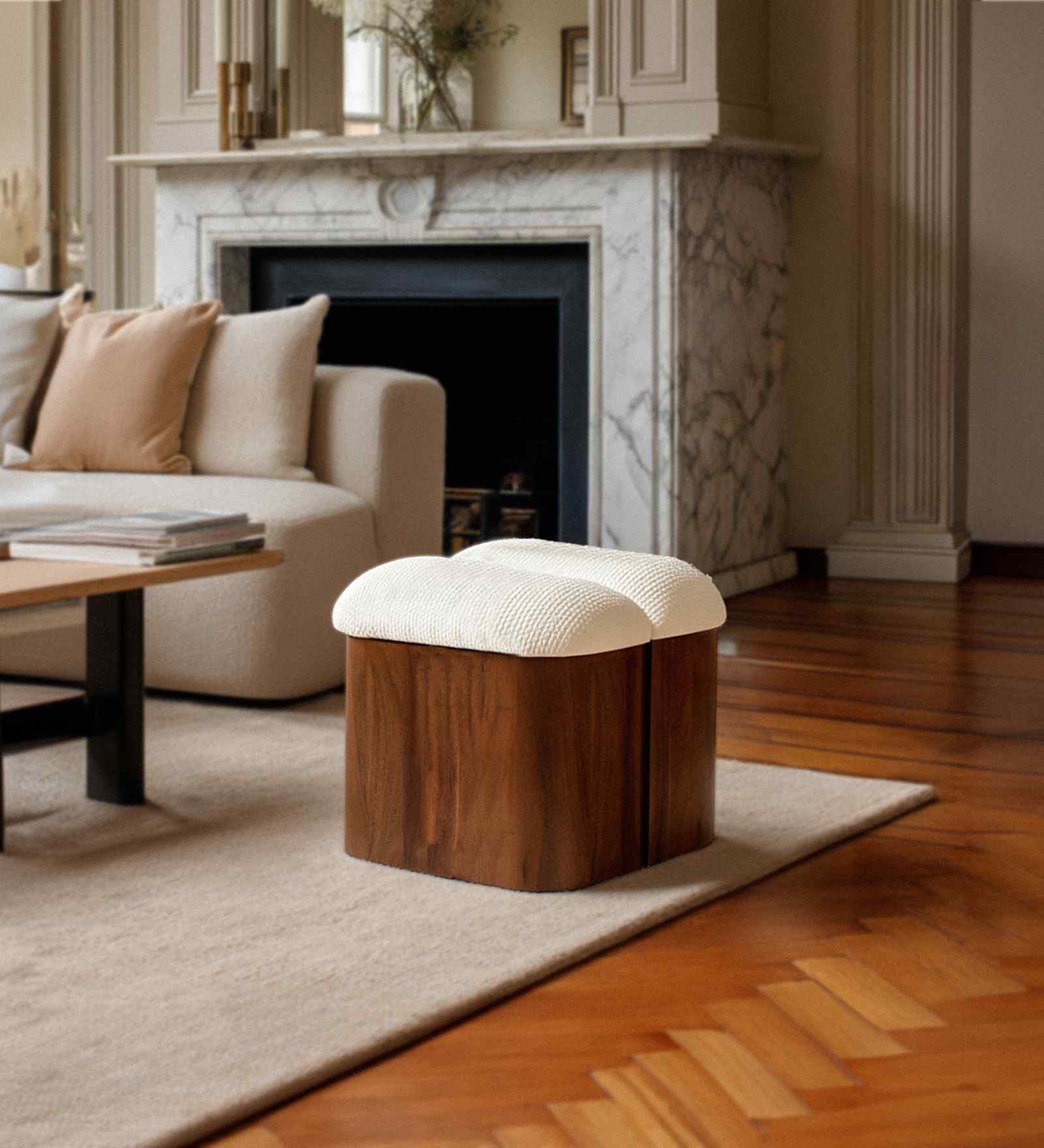 Loaf Pouffe In Ipiano Finish