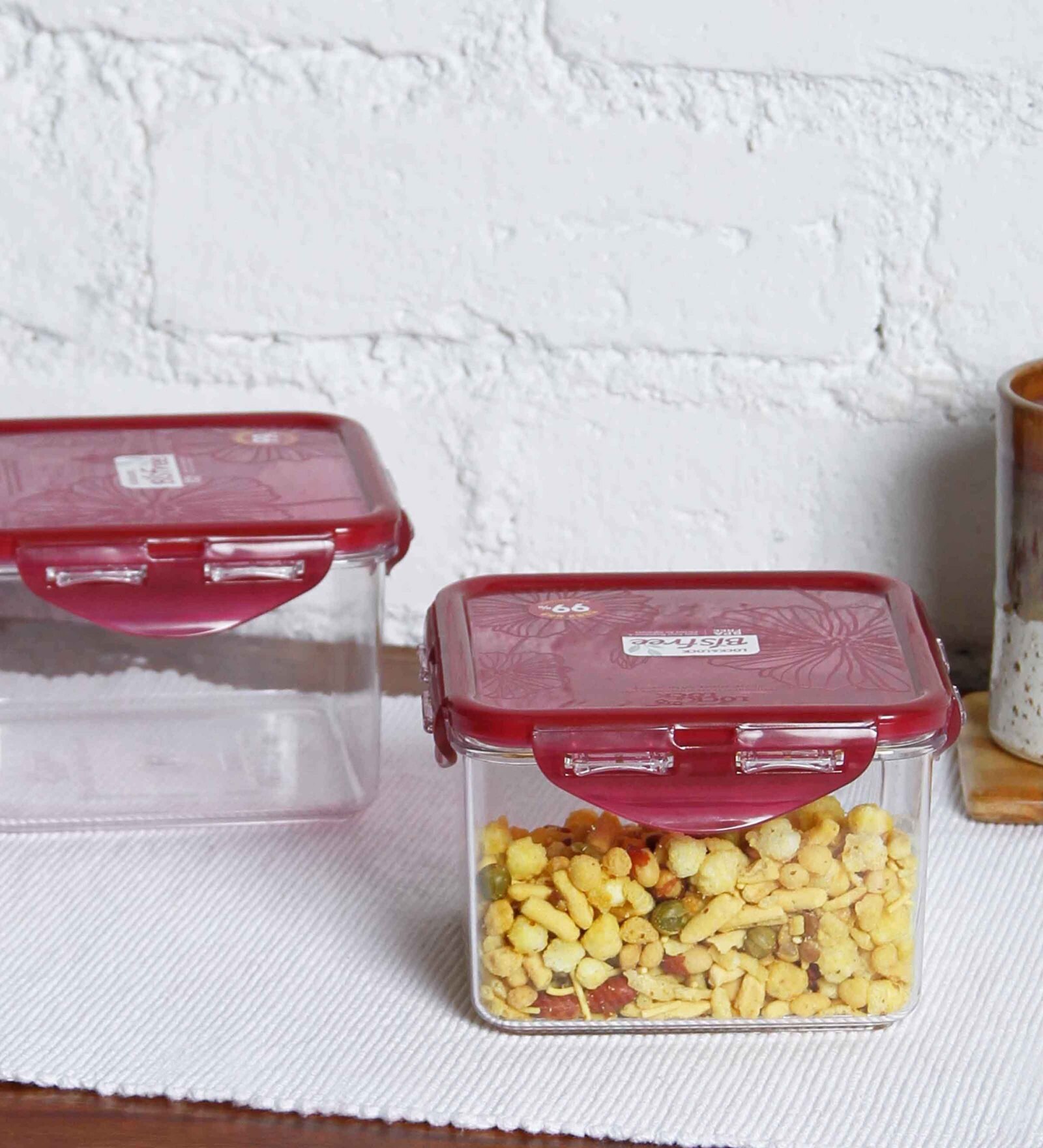 860 Ml Plastic Bisfree Stackable Container Set of 2