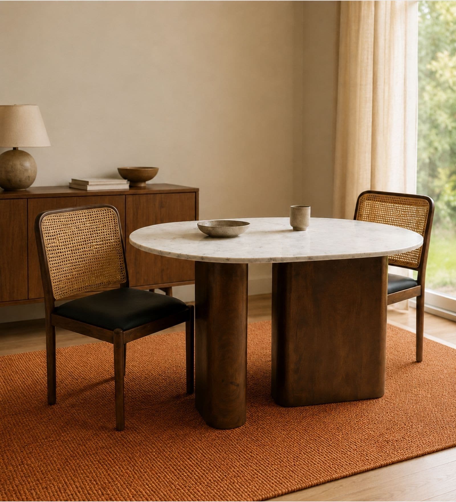 Lok 4 Seater Dining Table Set In Mango Wood Finish