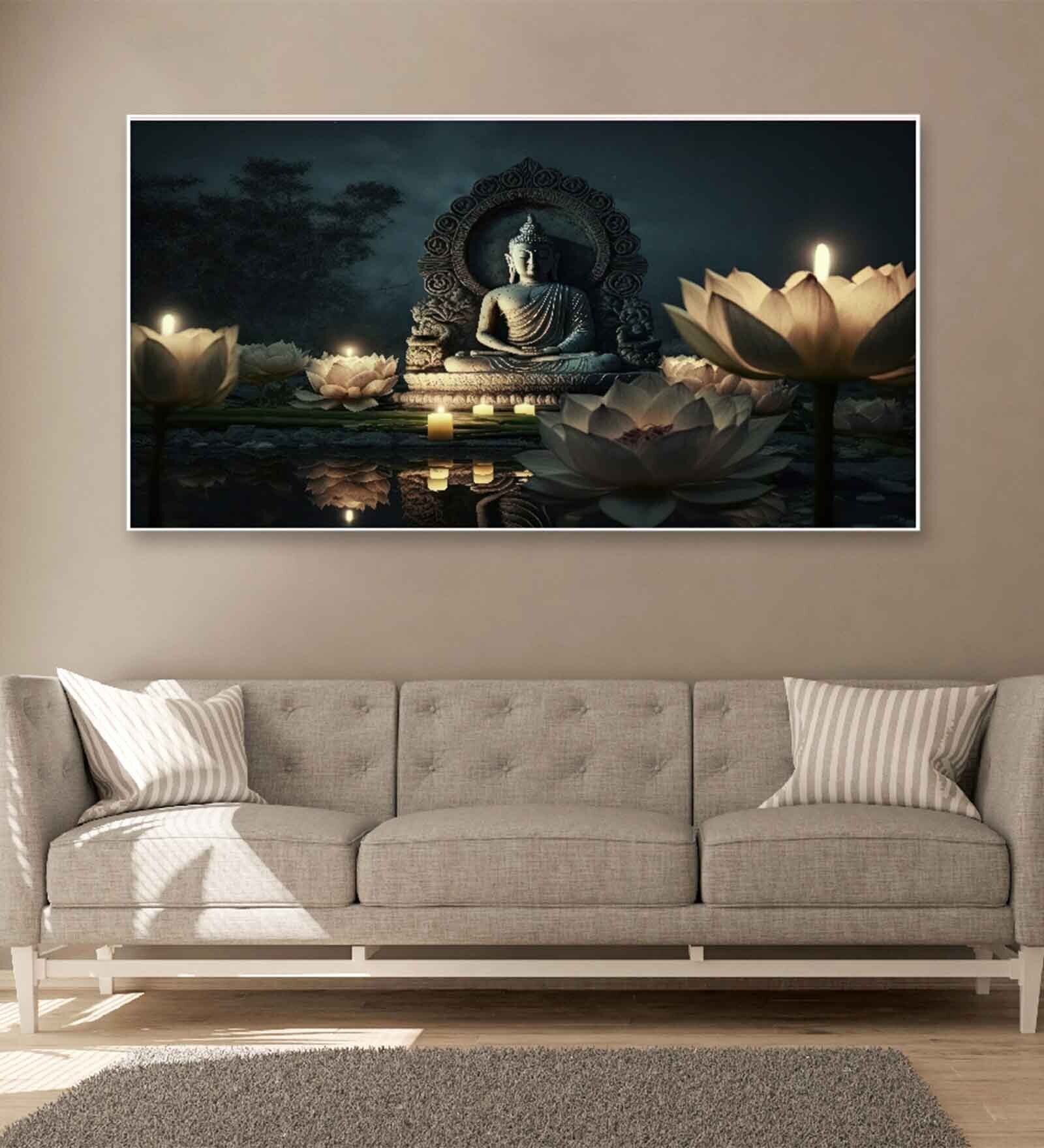 Lord Buddha Meditating Multicolour Canvas Art Print