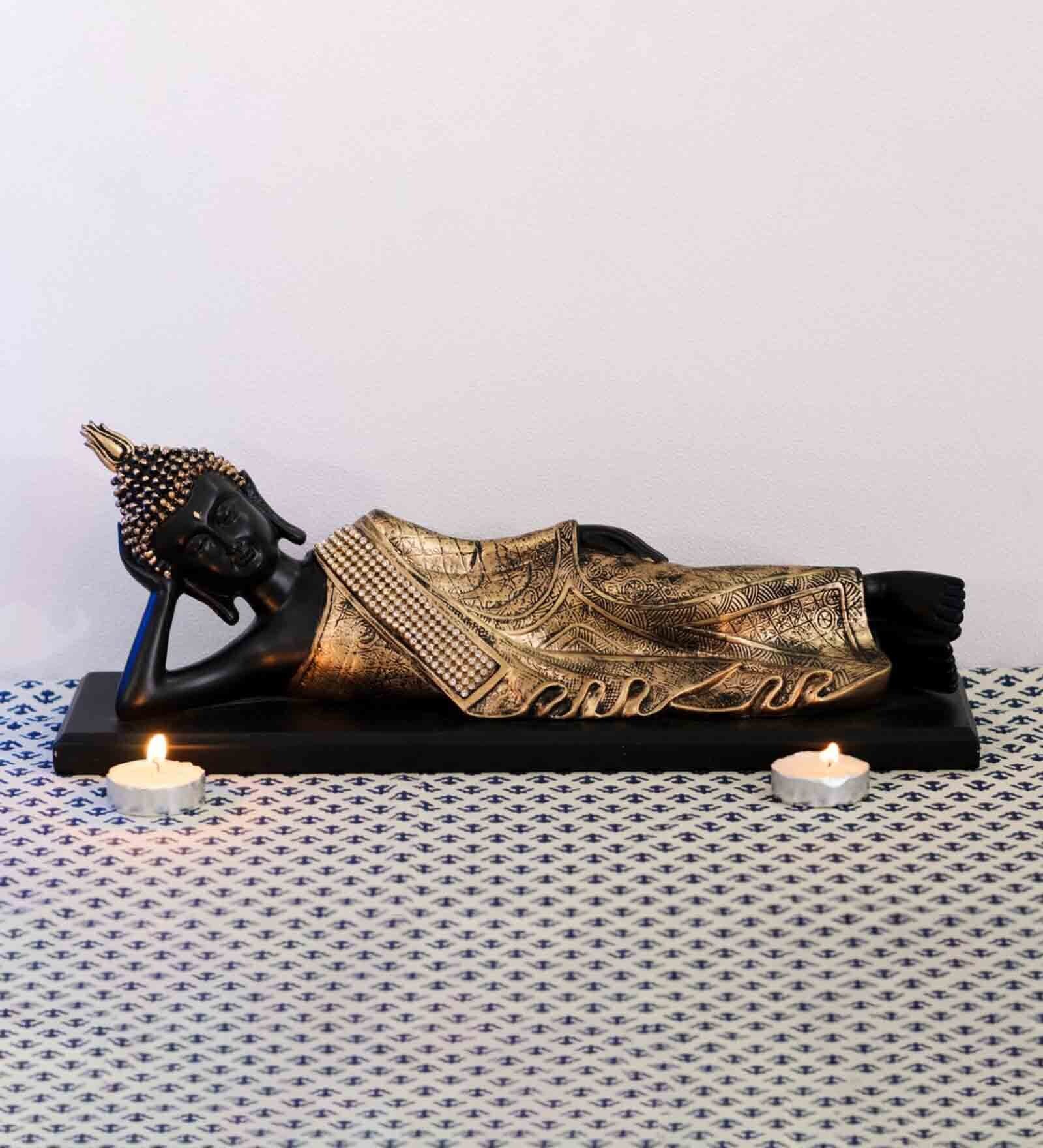 Lord Buddha Red Polyresin Idol