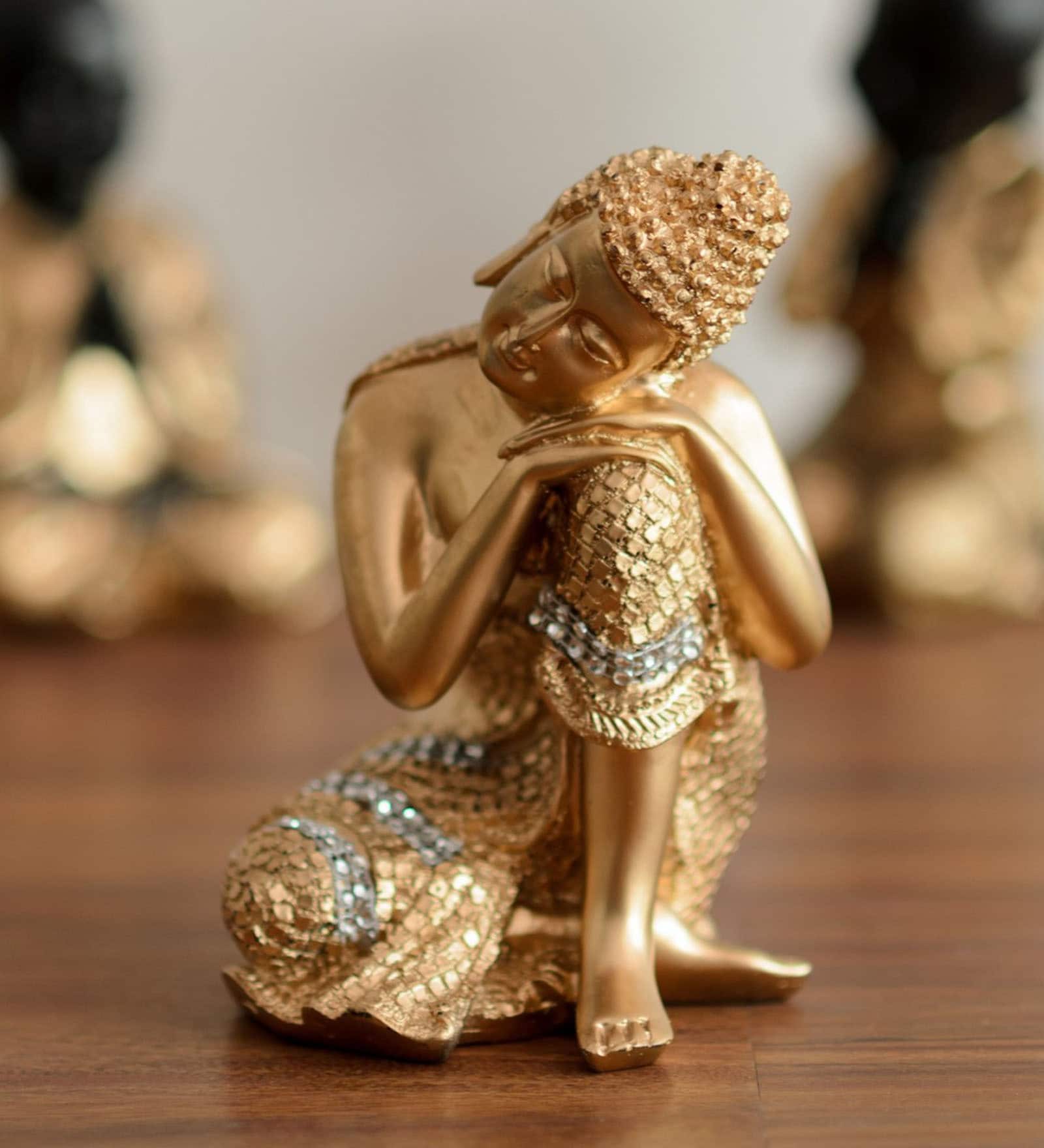 Lord Buddha Red Polyresin Idol