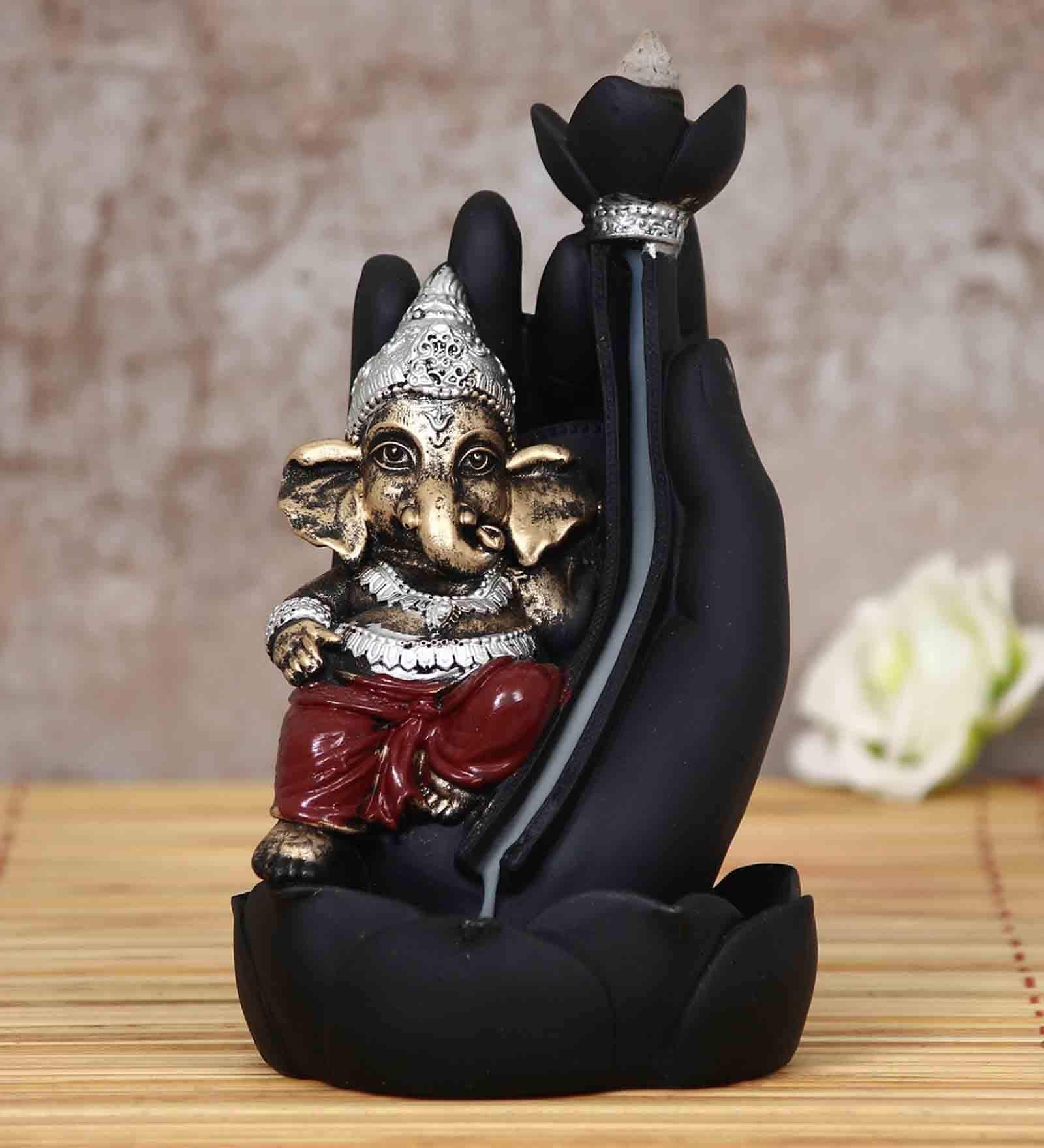 Lord Ganesha Black Polyresin Idol