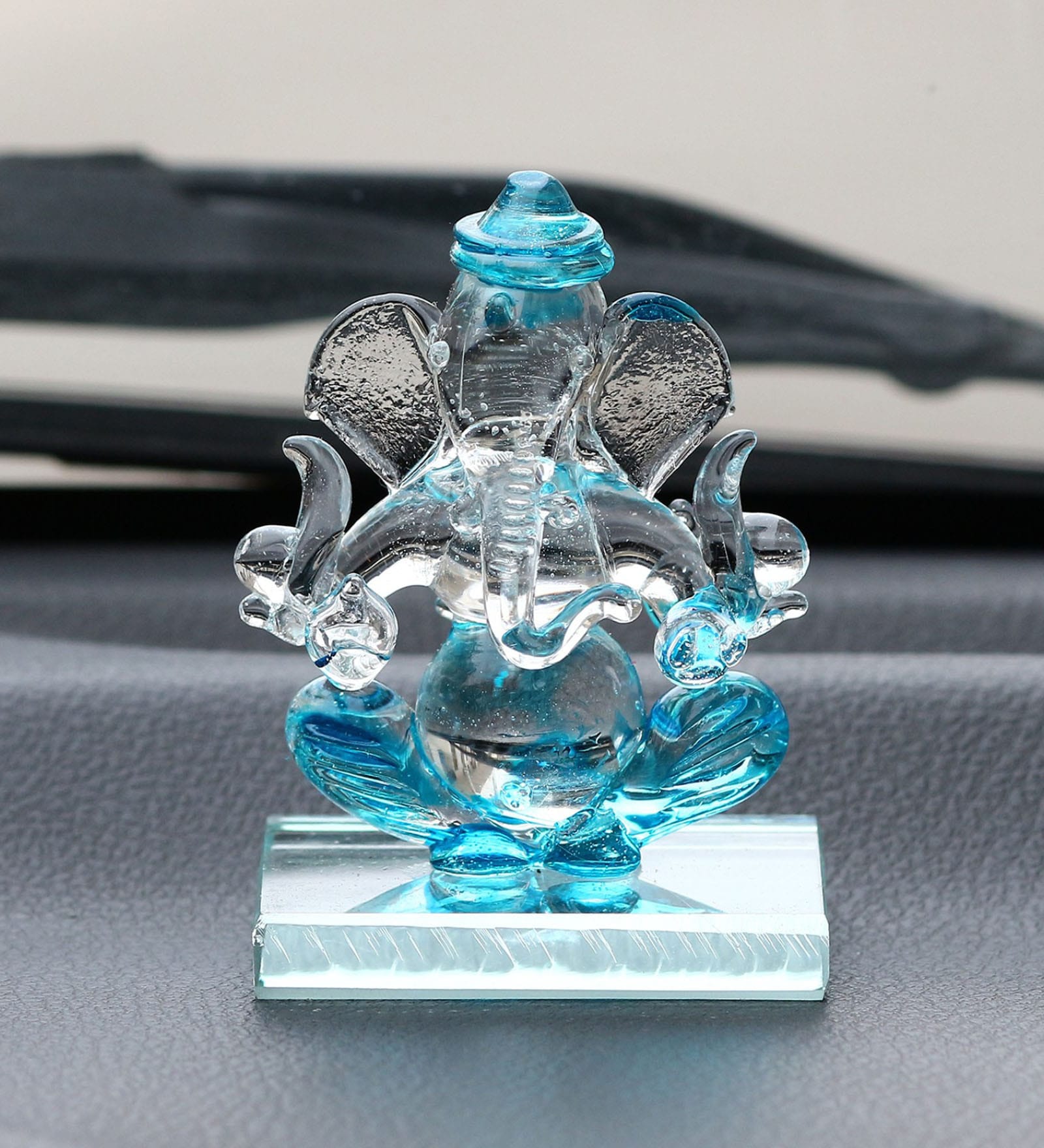 Lord Ganesha Blue Crystal Idol