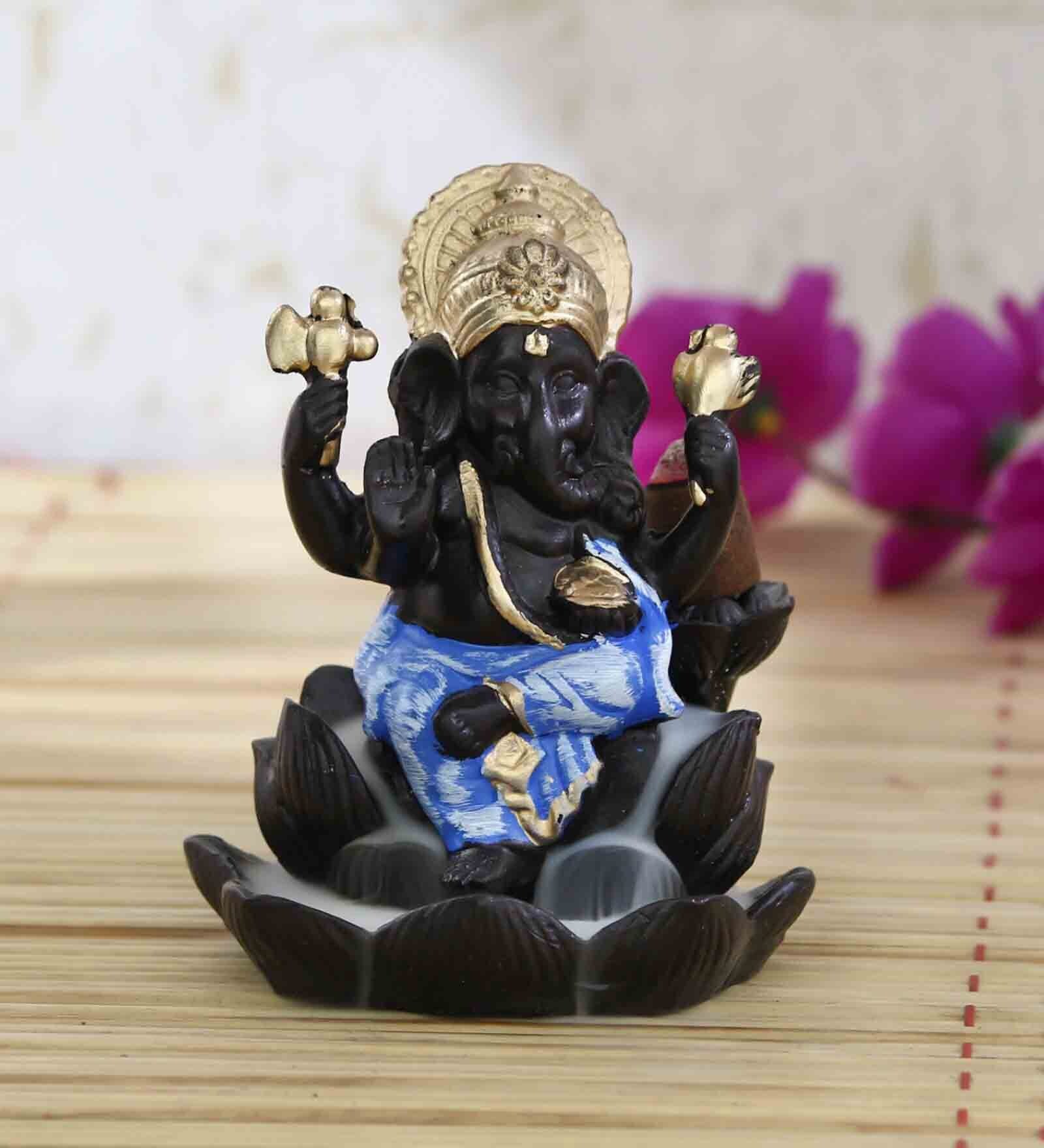 Lord Ganesha Blue Polyresin Idol