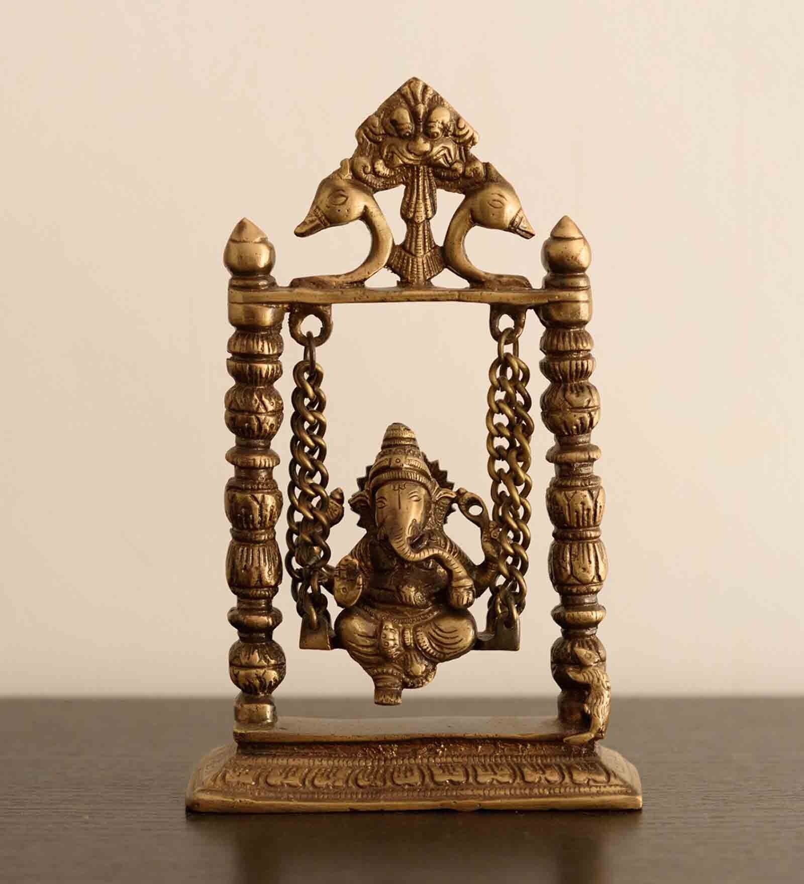 Lord Ganesha Brown Brass Idol