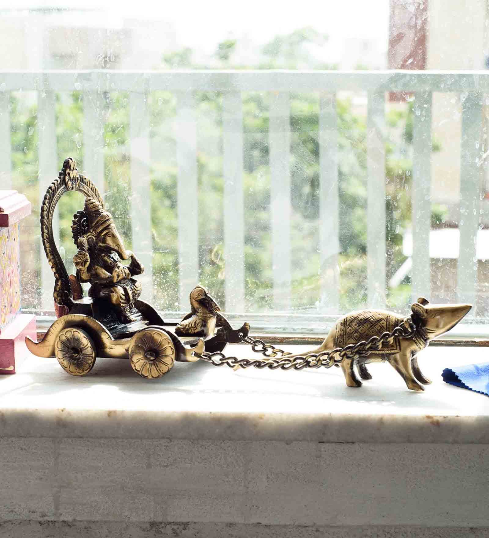 Lord Ganesha Brown Brass Idol