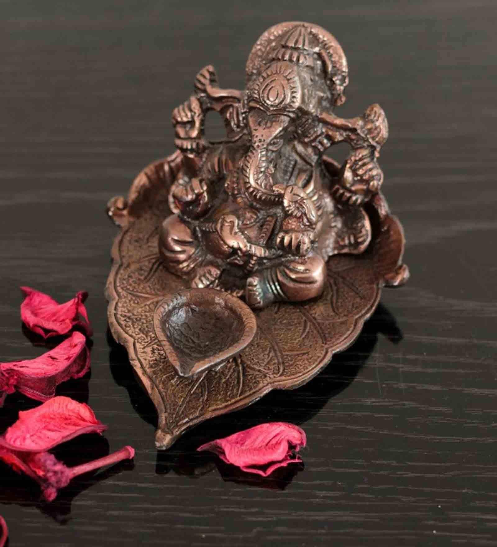 Lord Ganesha Brown Metal Idol