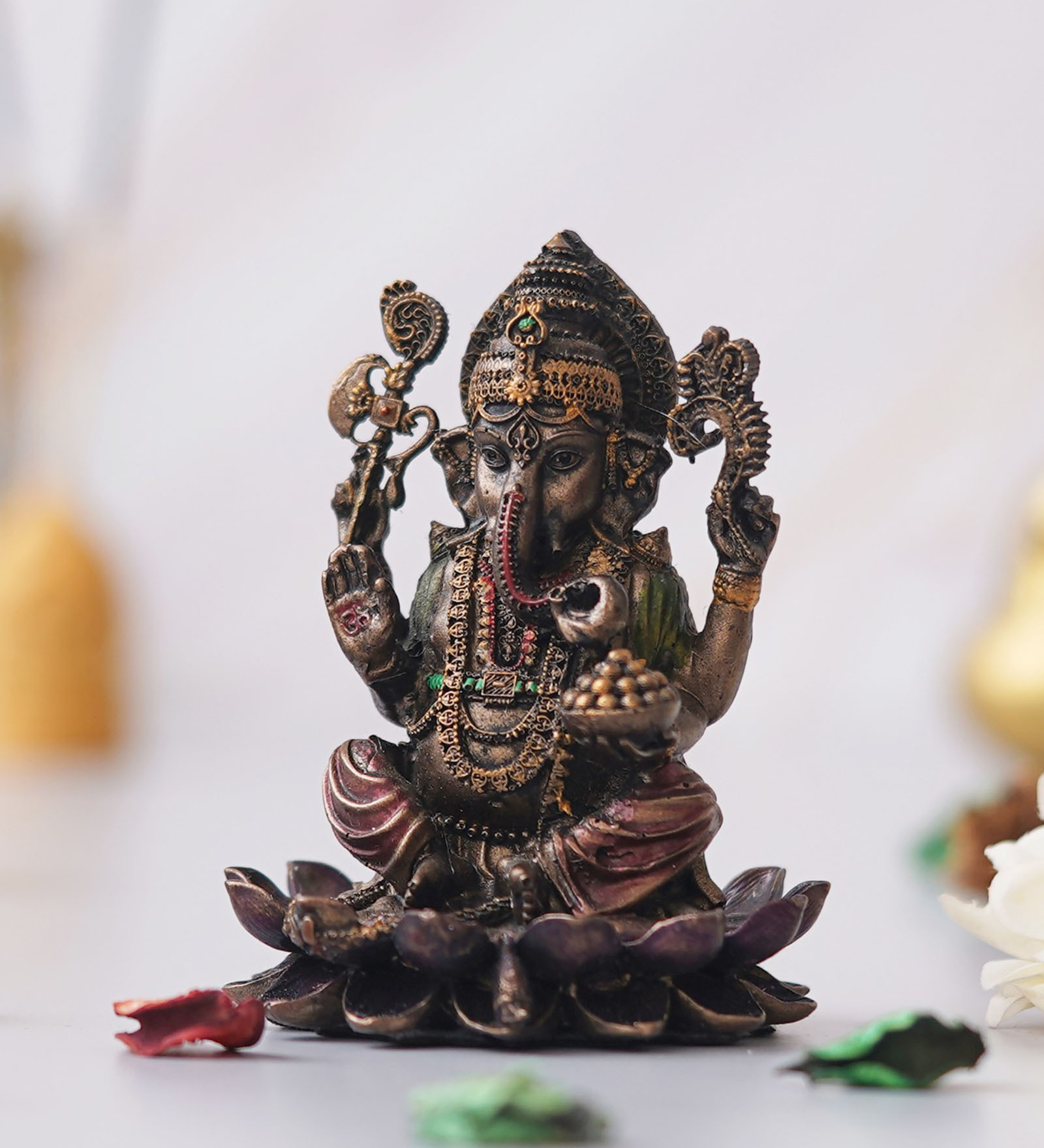 Lord Ganesha Brown Polyresin Idol