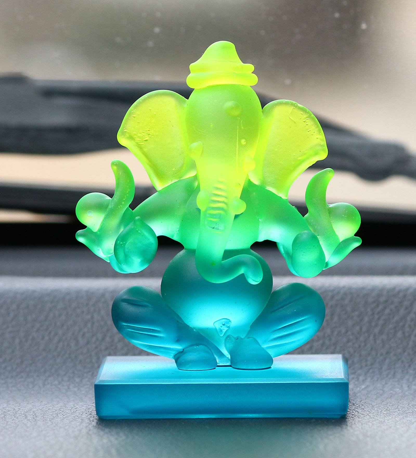 Lord Ganesha Green Crystal Idol
