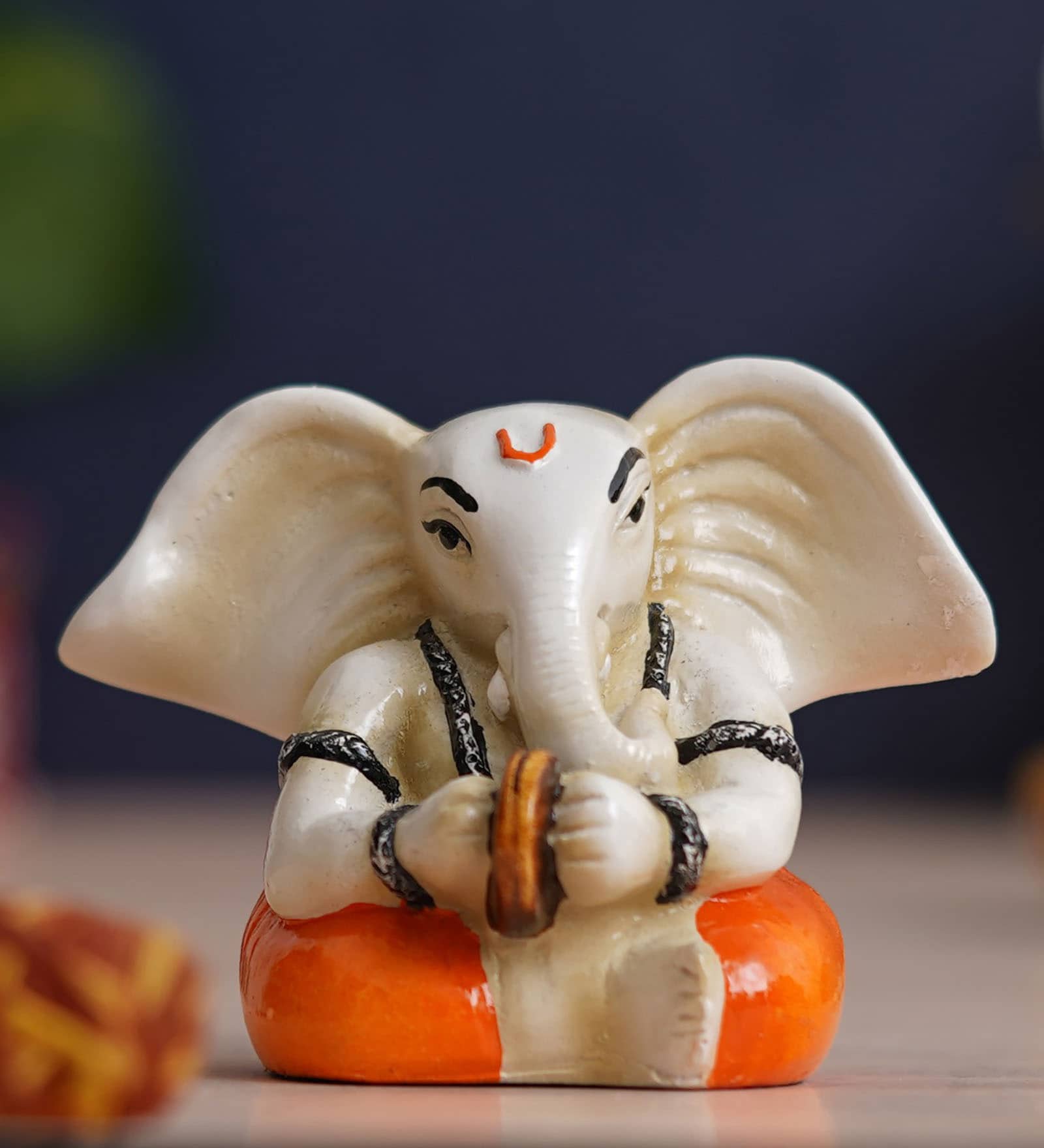 Lord Ganesha White Polyresin Idol