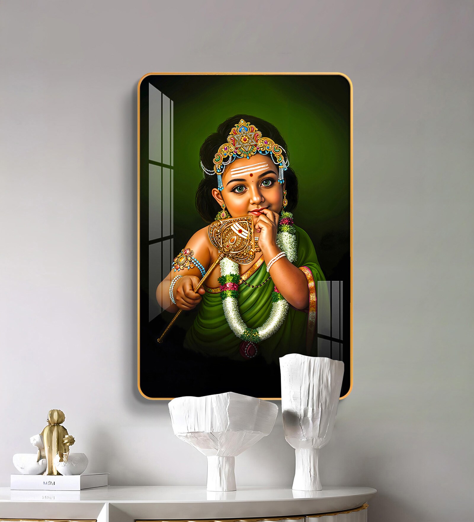 Lord Murugan MDF Wood Acrylic Wall Art