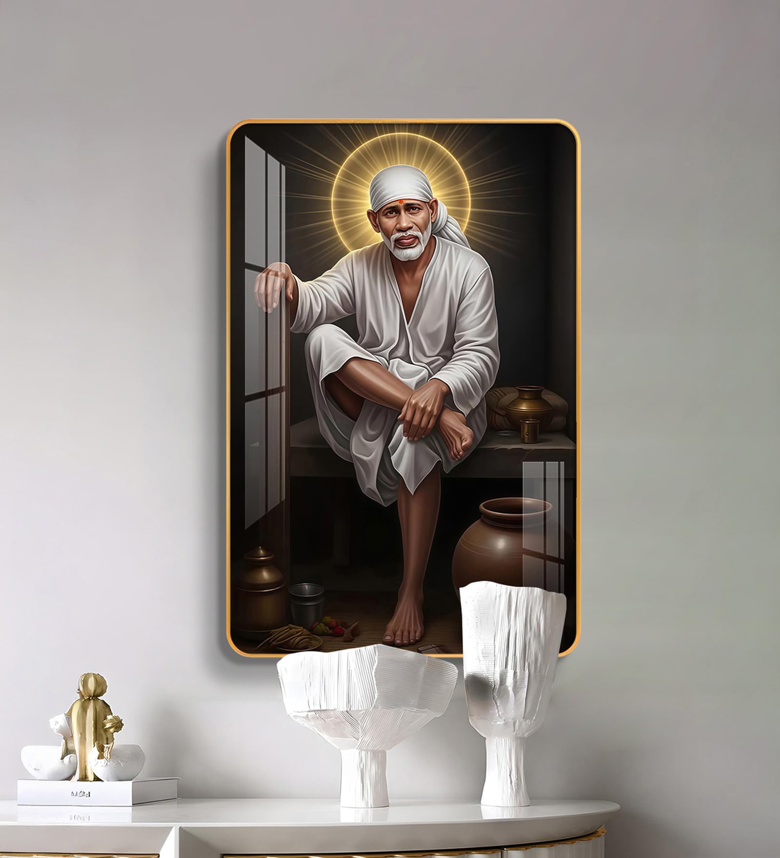 Lord Sai baba MDF Wood Acrylic Wall Art