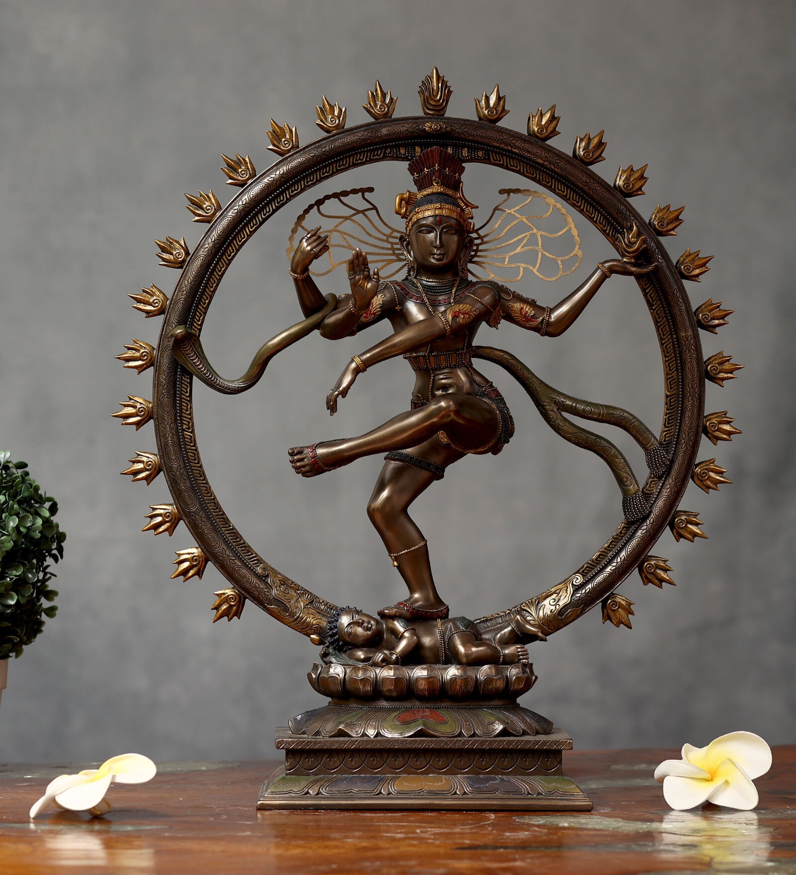 Lord Shiva Bronze Brown Religious Idol