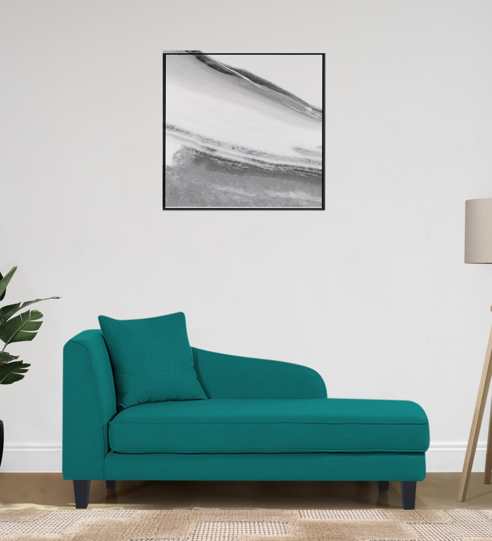 Louis Fabric RHS Chaise Lounger in Sea Green Colour