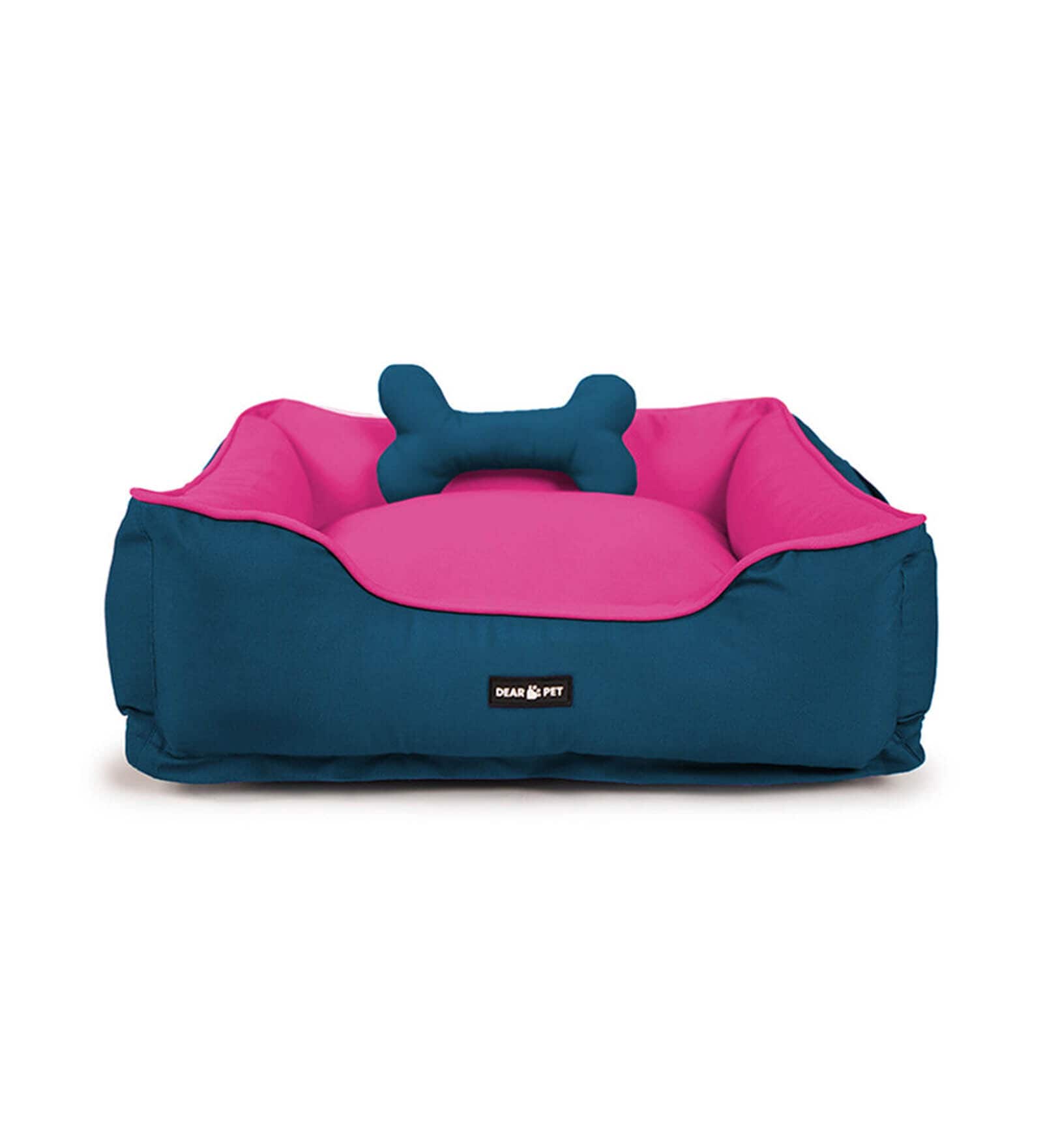 Dogo- Extra Large Teal Blue & Pink Fabric Pet Bed