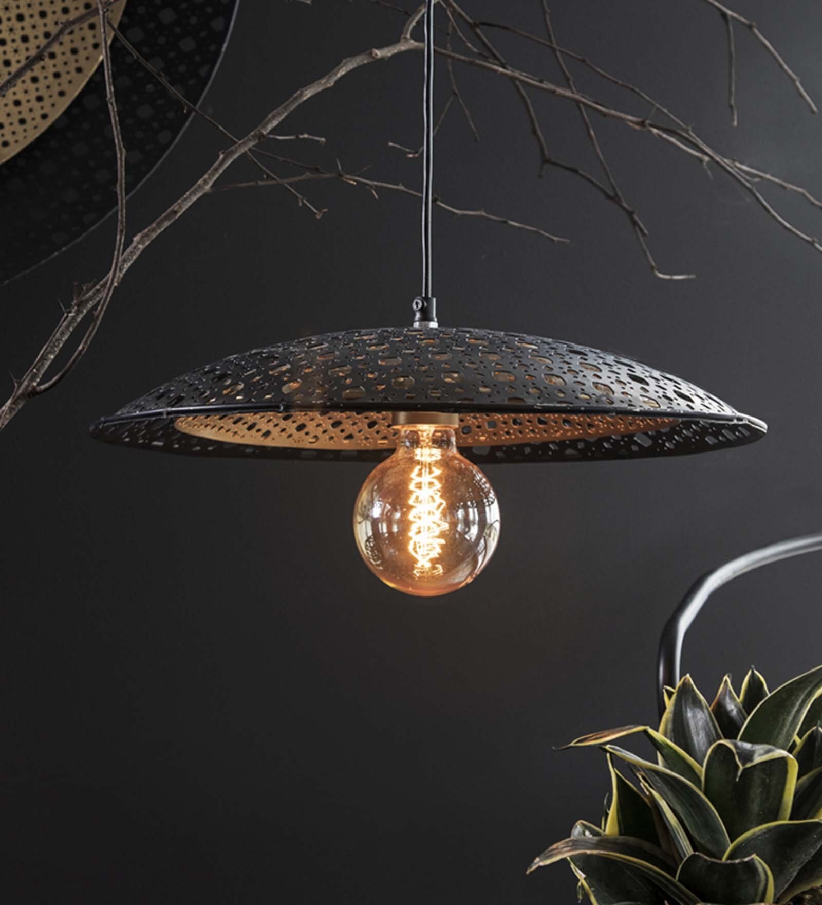 Achim Louvre Black Iron Hanging Light