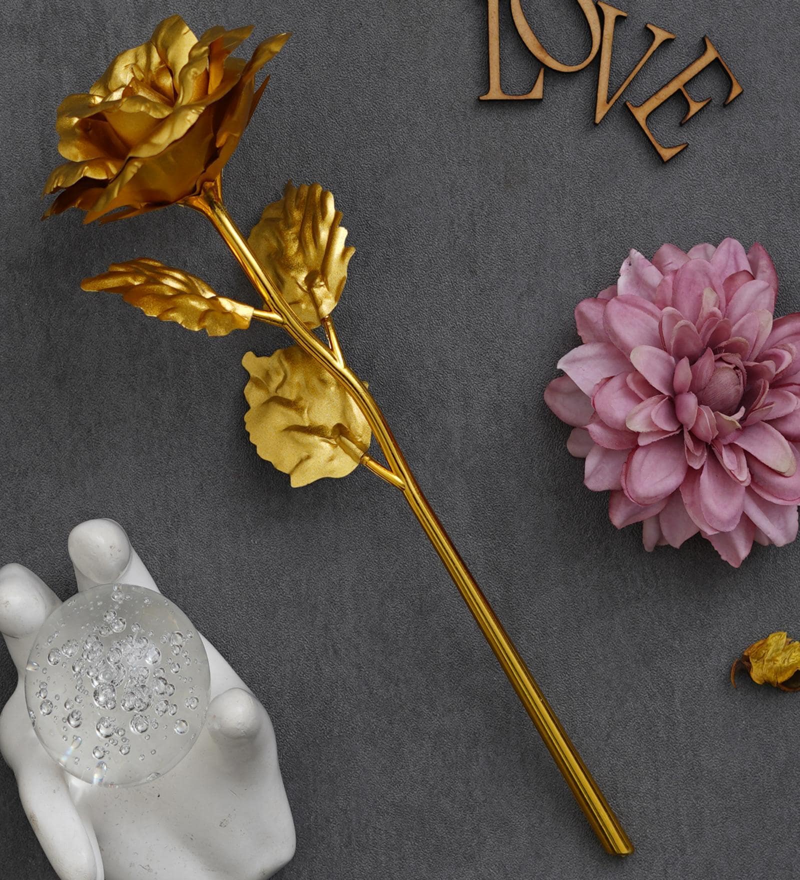 Golden Artificial Rose Flower