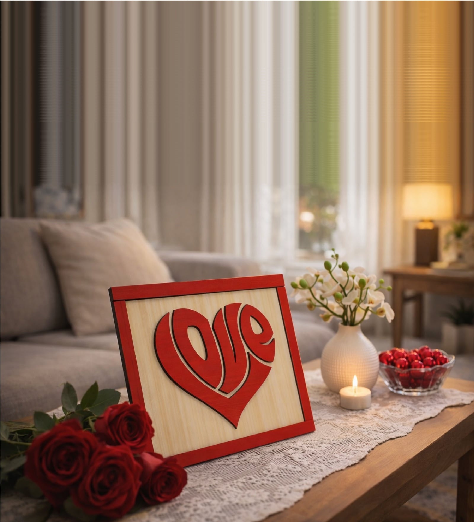 Love Heart Decorative Table Frame