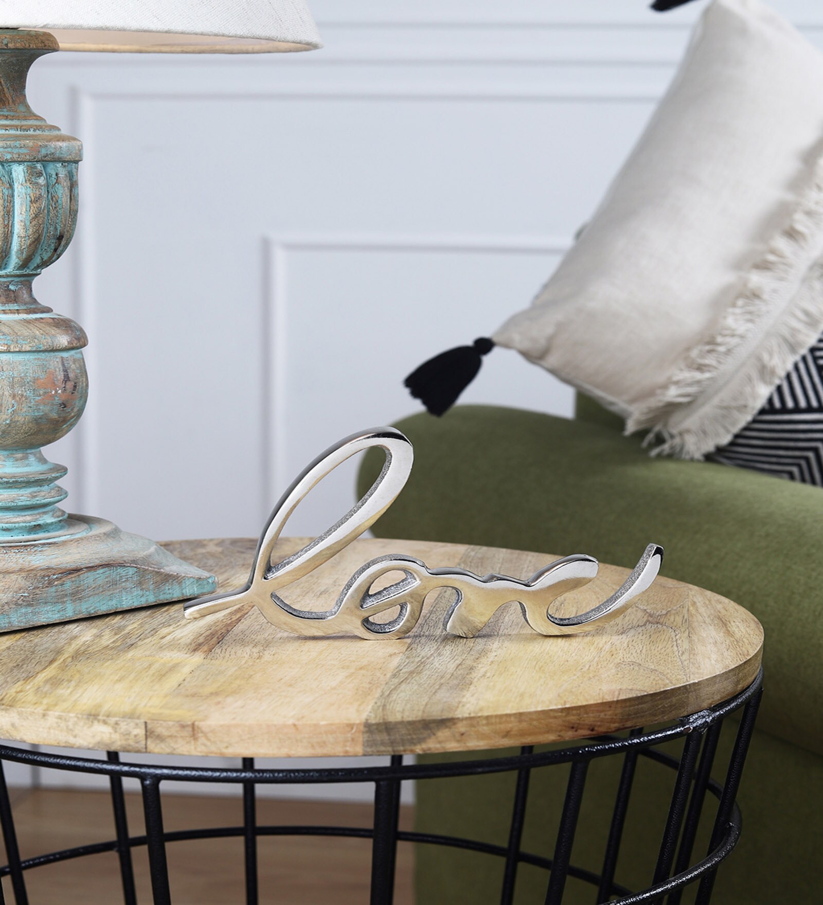 Love Silver Aluminium Showpiece