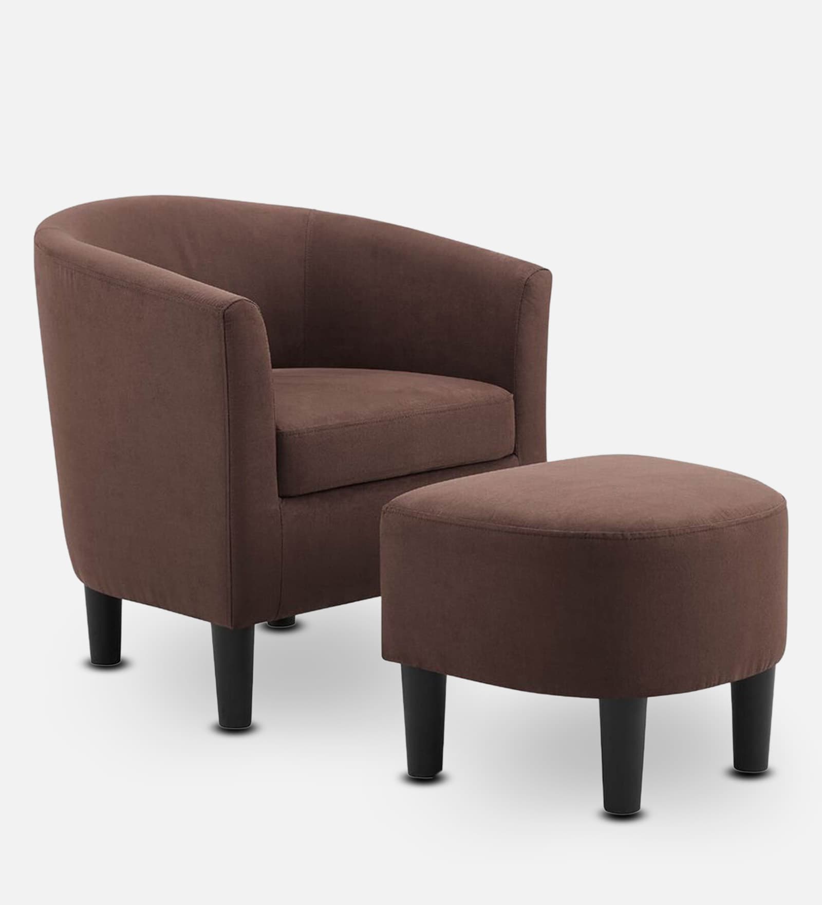 Lovida Fabric Barrel Chair in Coffee Brown Colour