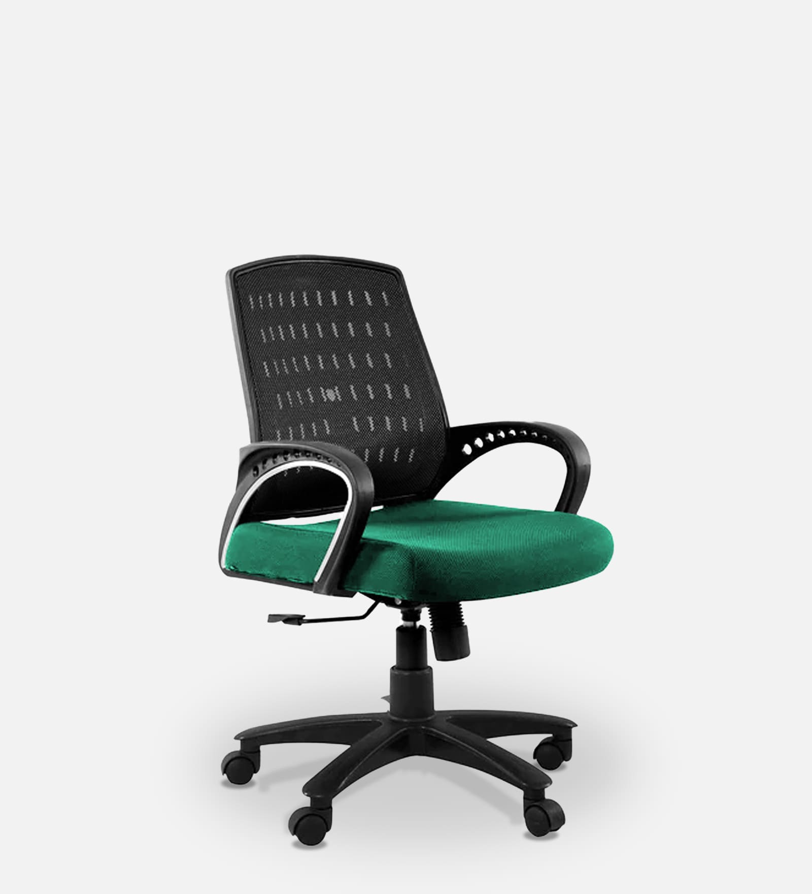 Buy Low Back Ergonomic Chair In In Black & Green Colour Colour at 61
