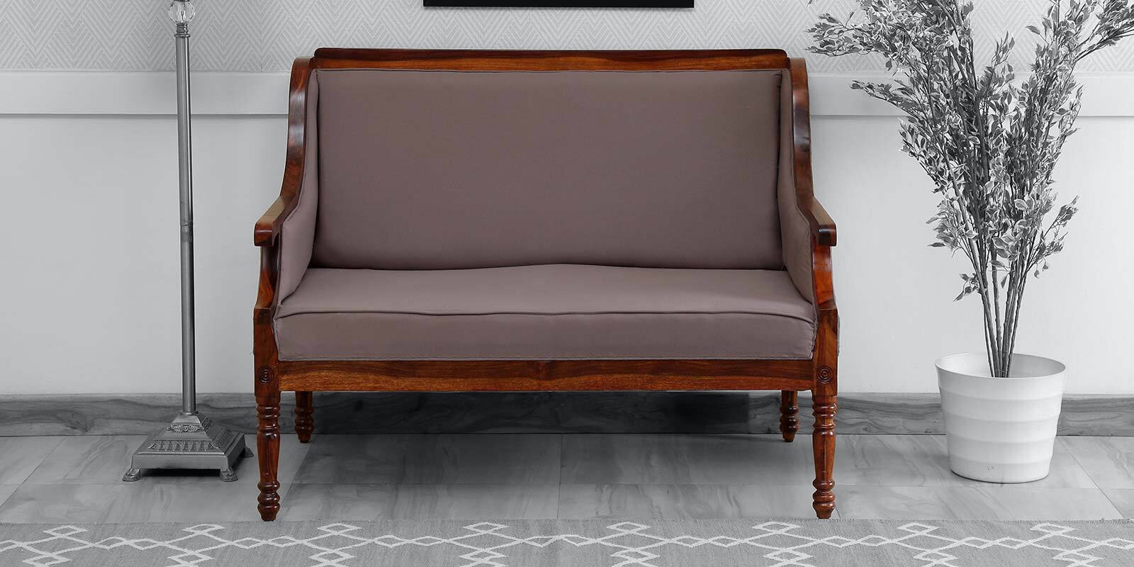 Louis Sheesham Wood 2 Seater Sofa In Honey Oak Finish