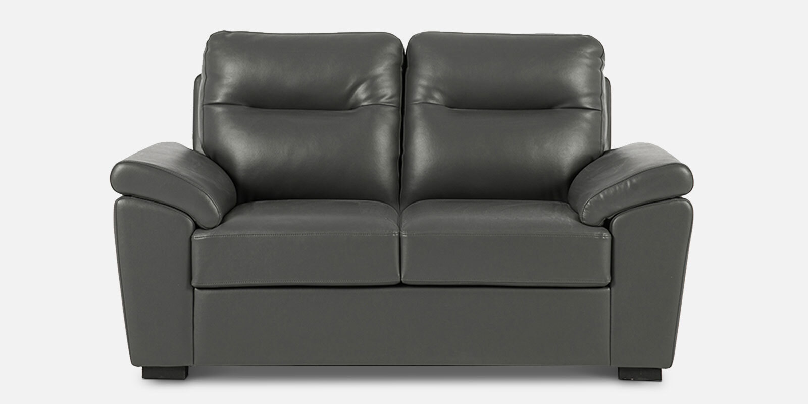 Lounger Leatherette 2 Seater Sofa in Grey Colour