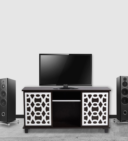 Look Out Two Door TV Console In Wenge Finish