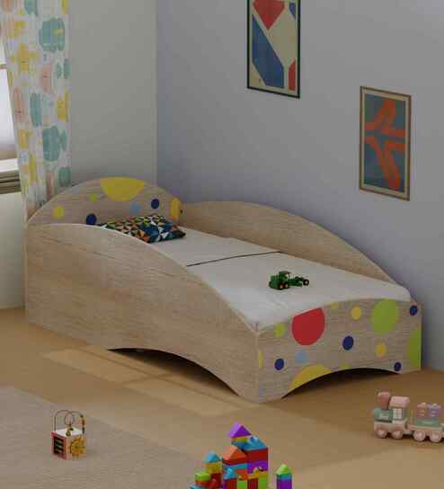 Loopy Loop Toddler Bed in Oak and Multicolor Finish
